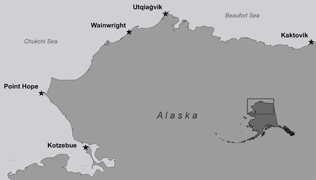 Alaska map of AAOKH communities included in this synthesis of recent observing themes