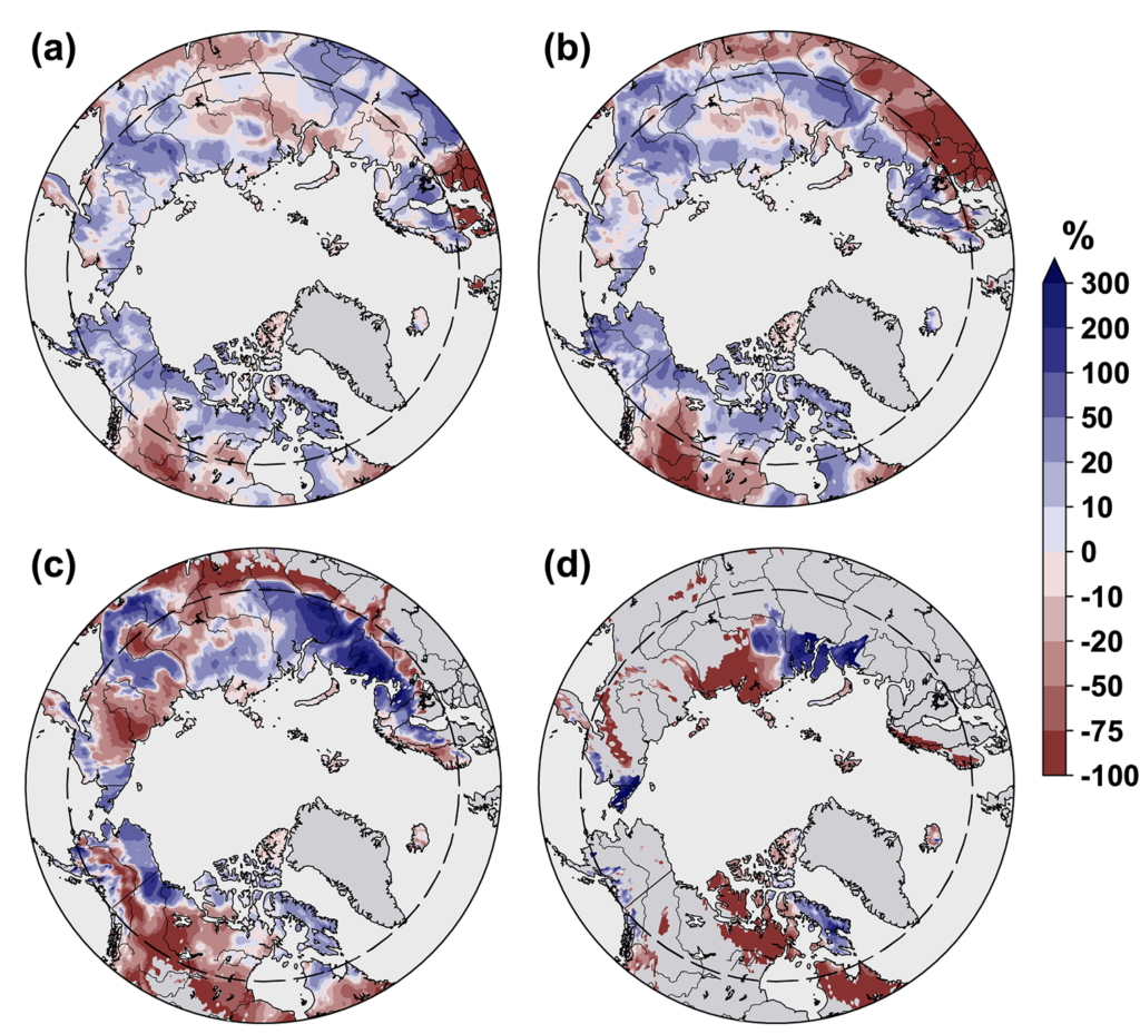 Maps of snow water equivalent anomalies in 2024 for March, April, May, and June